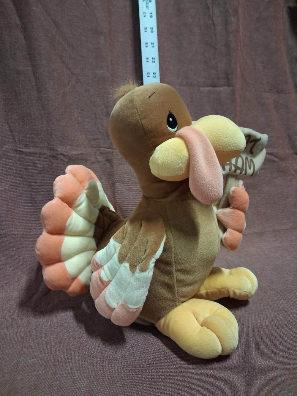 Precious Moments Tender Tails Thanksgiving Turkey Cute Sign Plush 12in.